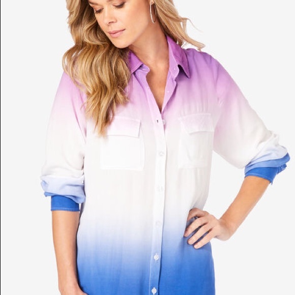 Women’s Tye Dye Button front blouse Sz. 16W - Picture 3 of 3